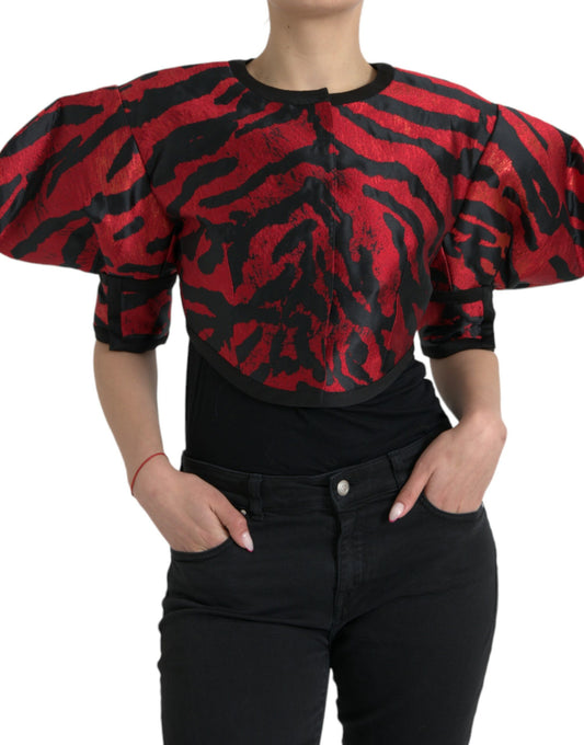 Giacca corta con motivo rosso e nero Dolce &amp; Gabbana