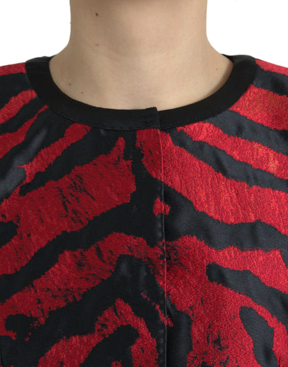 Giacca corta con motivo rosso e nero Dolce &amp; Gabbana