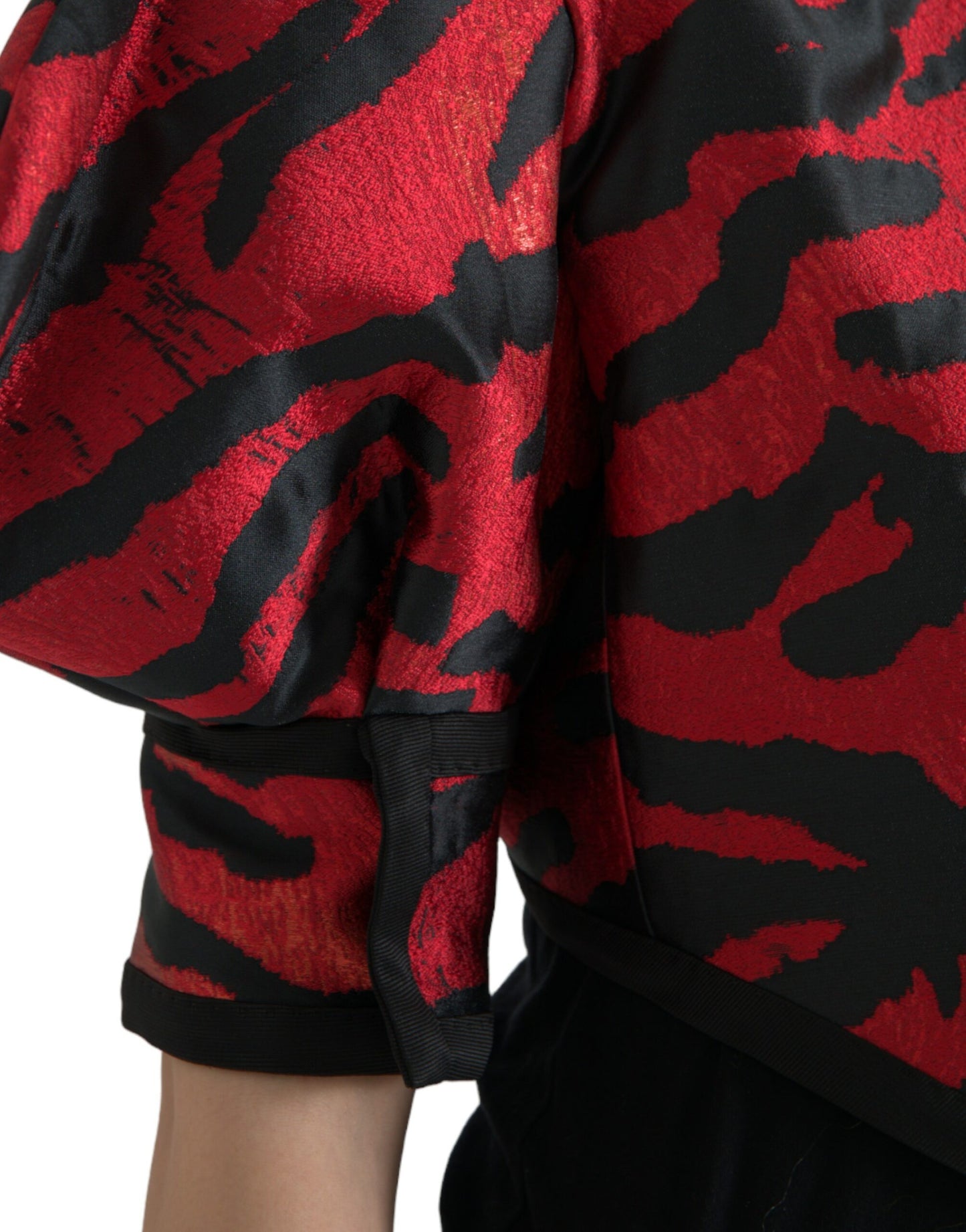Giacca corta con motivo rosso e nero Dolce &amp; Gabbana