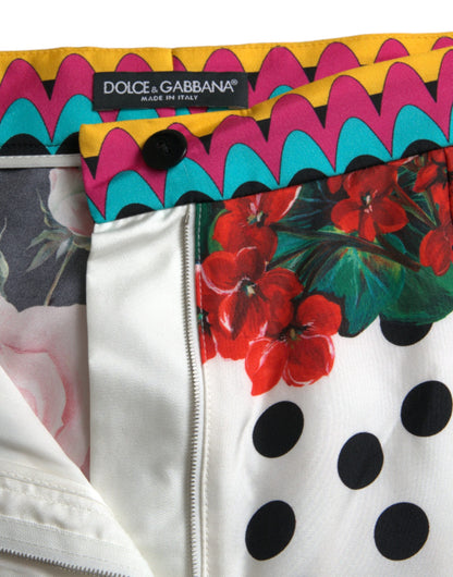 Pantaloncini corti a pois floreali multicolori Dolce &amp; Gabbana