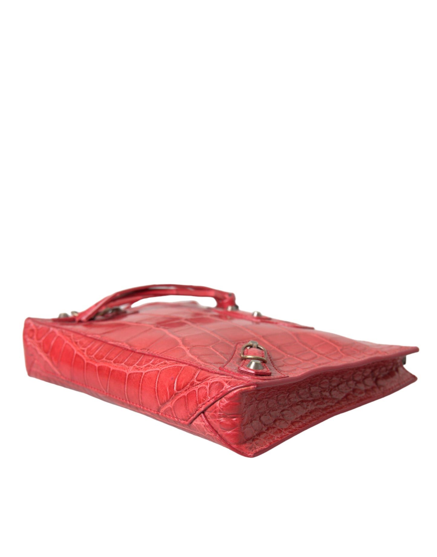 Borsa da polso classica in pelle esotica rossa Balenciaga