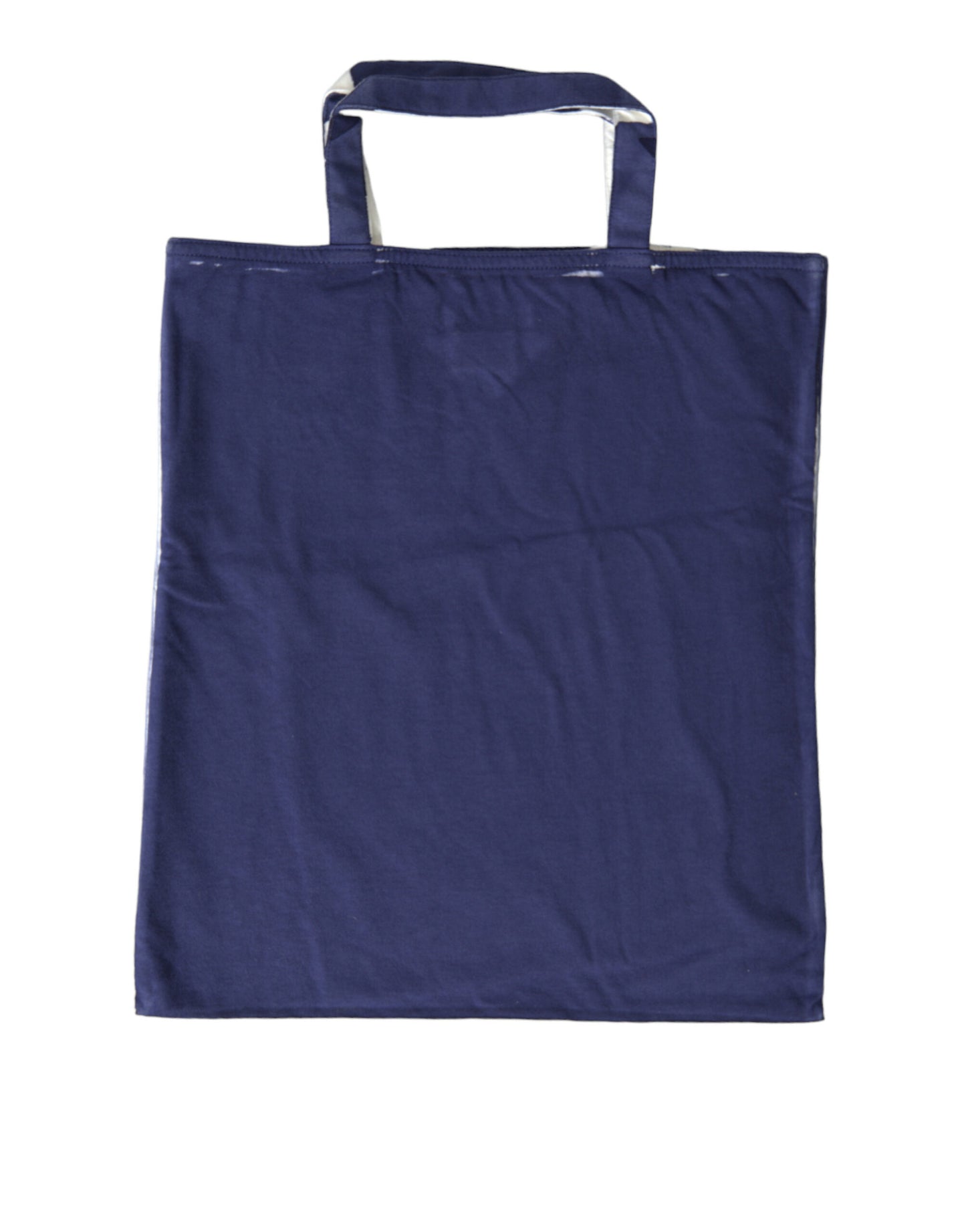 Borsa shopping Prada in tessuto jersey blu con logo e tracolla