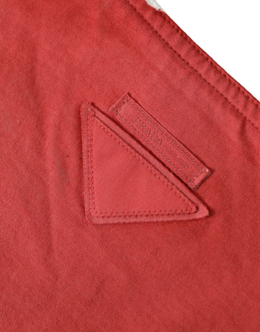 Borsa a tracolla Prada in tessuto jersey rosso con logo