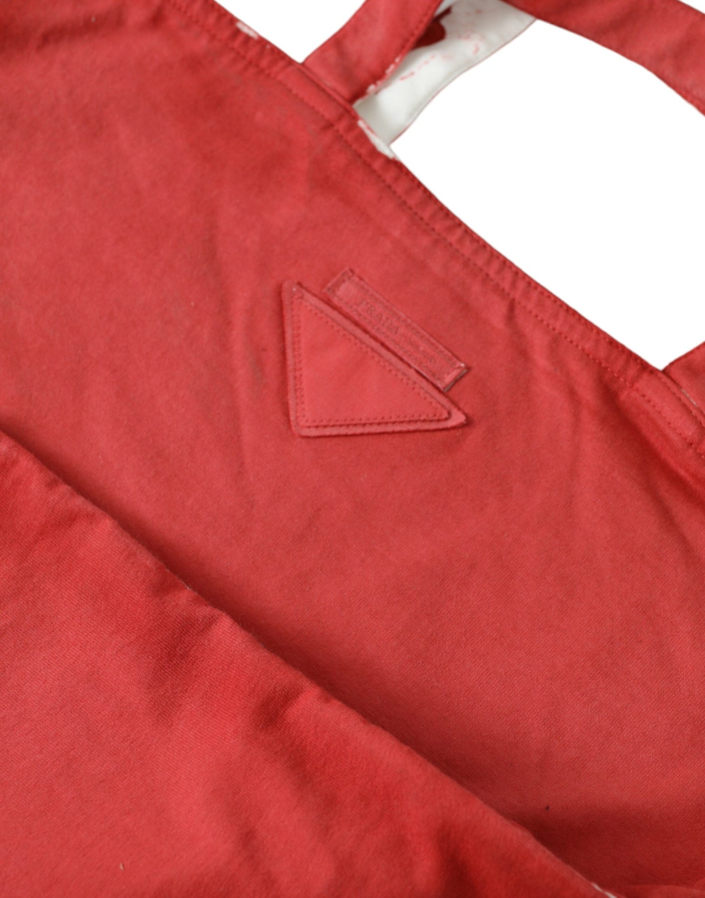 Borsa a tracolla Prada in tessuto jersey rosso con logo