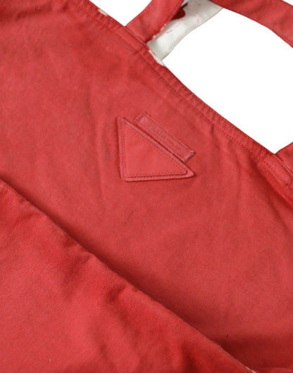 Borsa a tracolla Prada in tessuto jersey rosso con logo