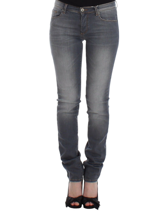 Ermanno Scervino Jeans Slim Grigi Pantaloni in Denim Skinny Leg Stretch