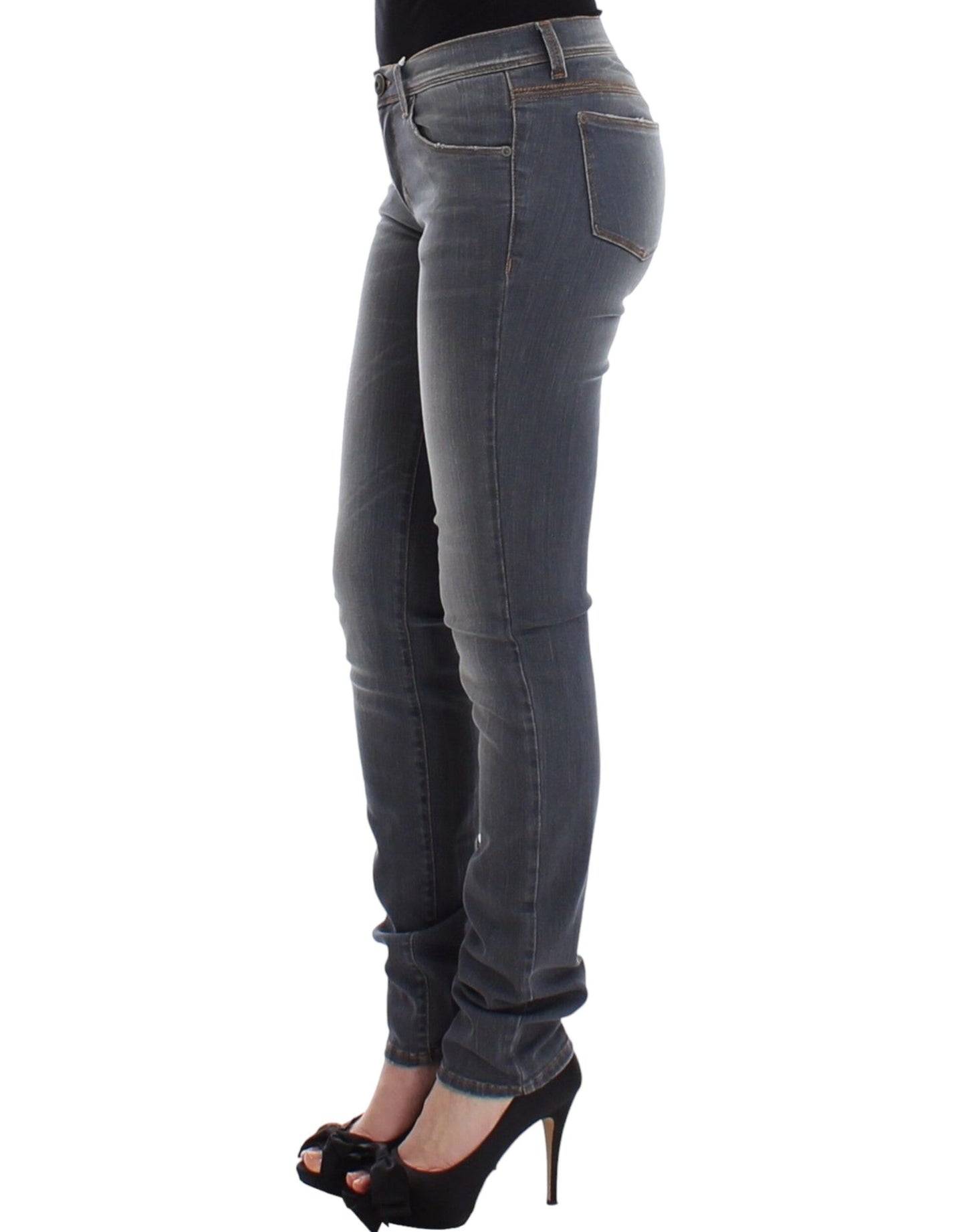 Ermanno Scervino Jeans Slim Grigi Pantaloni in Denim Skinny Leg Stretch