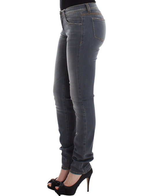 Ermanno Scervino Jeans Slim Grigi Pantaloni in Denim Skinny Leg Stretch