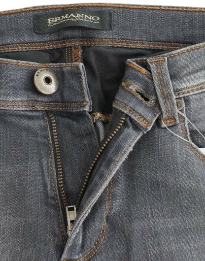Ermanno Scervino Jeans Slim Grigi Pantaloni in Denim Skinny Leg Stretch