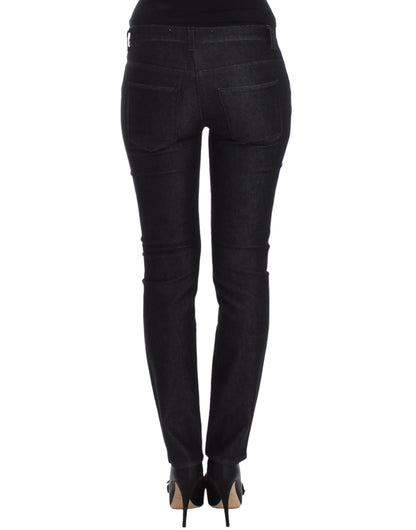 Ermanno Scervino Jeans Slim Neri Pantaloni in Denim Skinny Leg Stretch