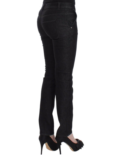Ermanno Scervino Jeans Slim Neri Pantaloni in Denim Skinny Leg Stretch