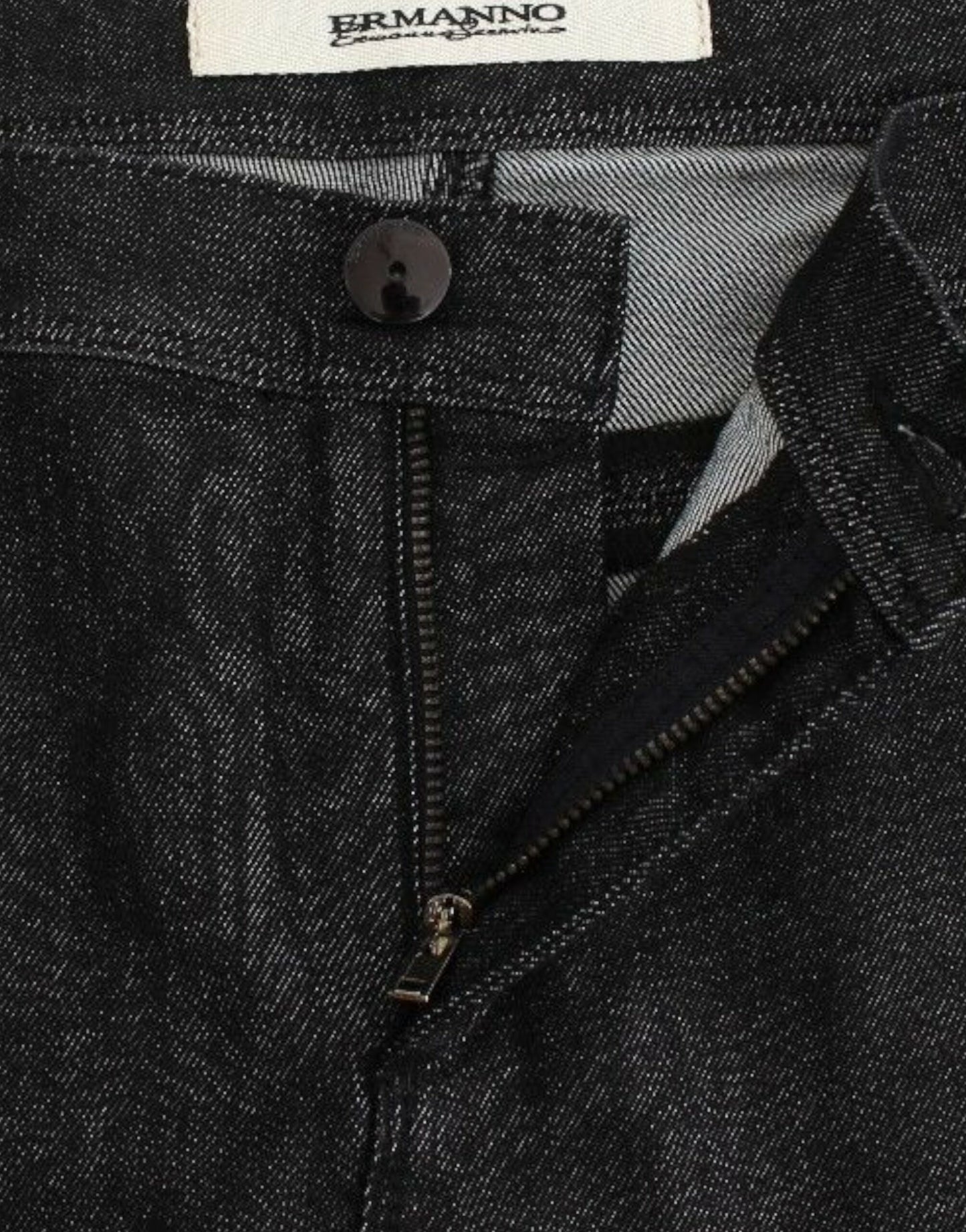 Ermanno Scervino Jeans Slim Neri Pantaloni in Denim Skinny Leg Stretch