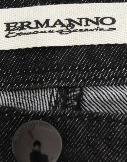 Ermanno Scervino Jeans Slim Neri Pantaloni in Denim Skinny Leg Stretch