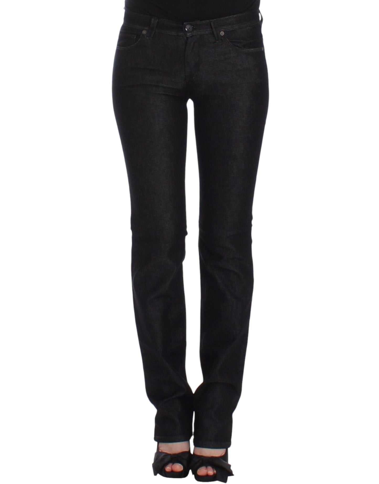 Ermanno Scervino Jeans Slim Neri Pantaloni in Denim Skinny Leg Stretch