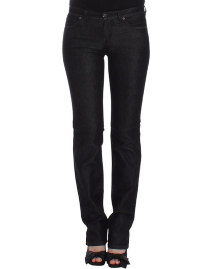 Ermanno Scervino Jeans Slim Neri Pantaloni in Denim Skinny Leg Stretch