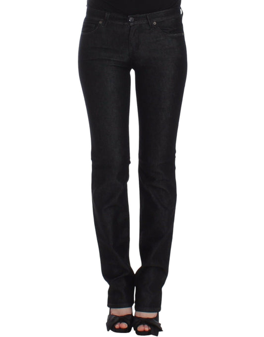 Ermanno Scervino Jeans Slim Neri Pantaloni in Denim Skinny Leg Stretch