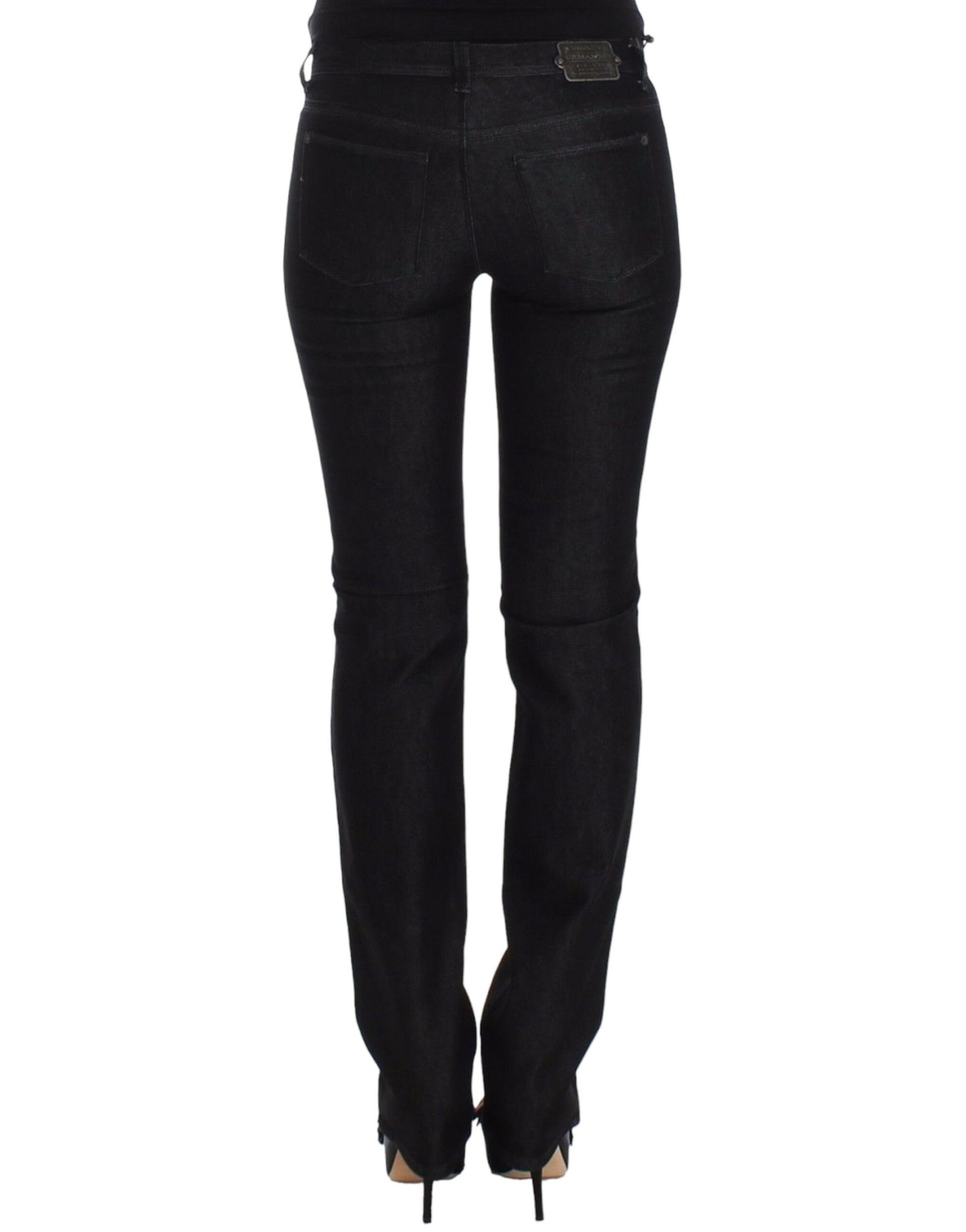 Ermanno Scervino Jeans Slim Neri Pantaloni in Denim Skinny Leg Stretch