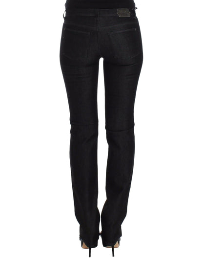 Ermanno Scervino Jeans Slim Neri Pantaloni in Denim Skinny Leg Stretch