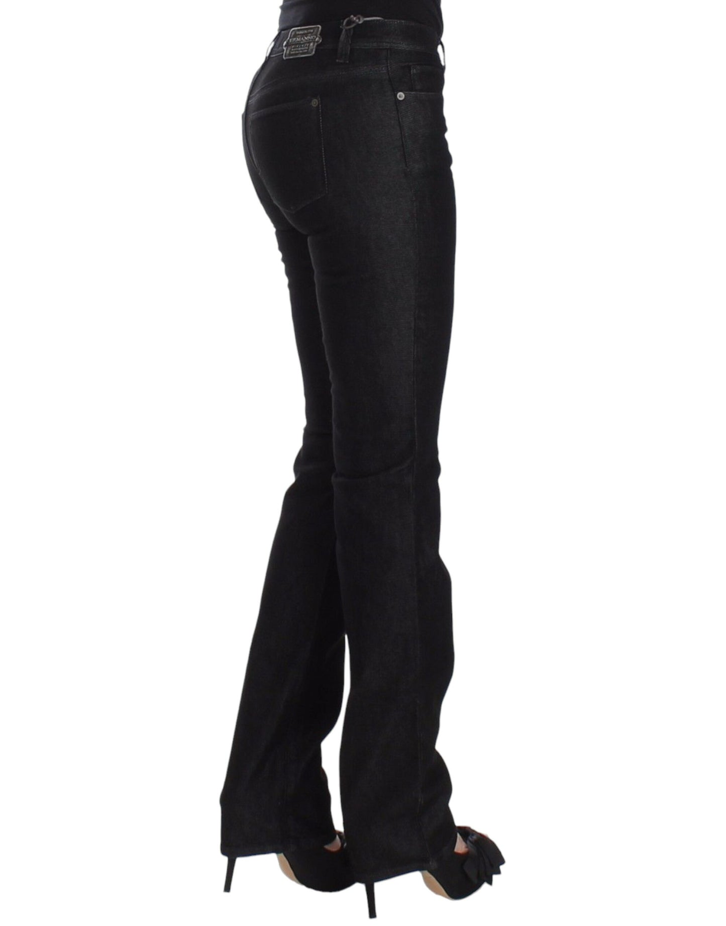 Ermanno Scervino Jeans Slim Neri Pantaloni in Denim Skinny Leg Stretch