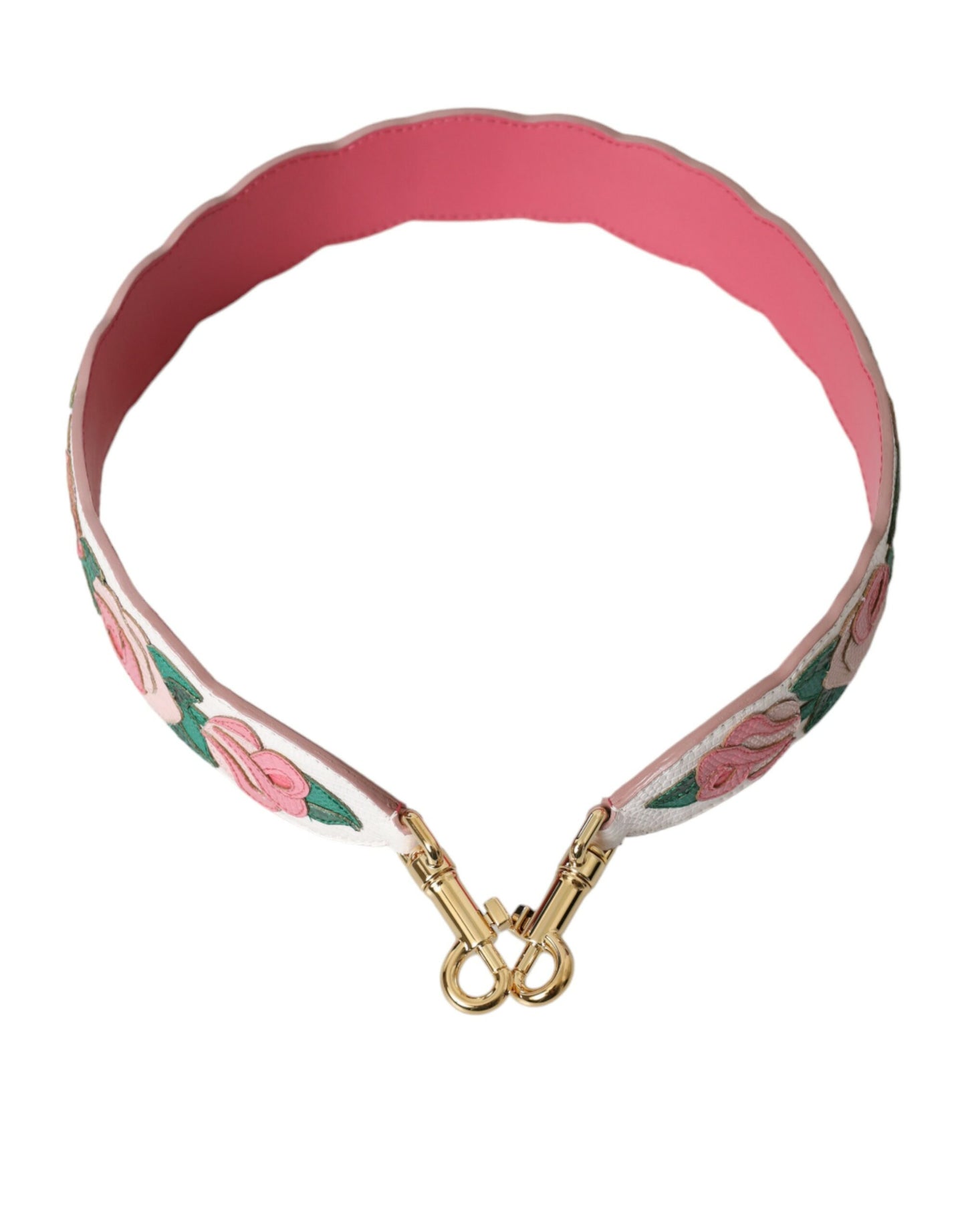 Tracolla in pelle floreale bianca Dolce &amp; Gabbana