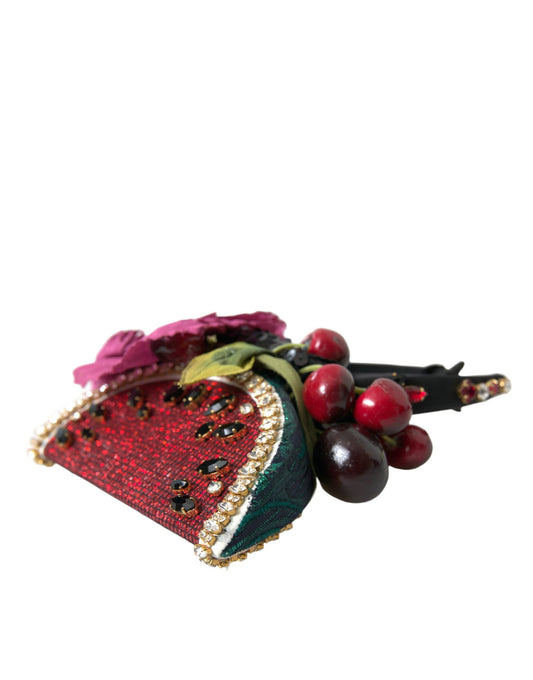 Dolce &amp; Gabbana - Diadema con cristalli e cerchietto rosso anguria e ciliegia
