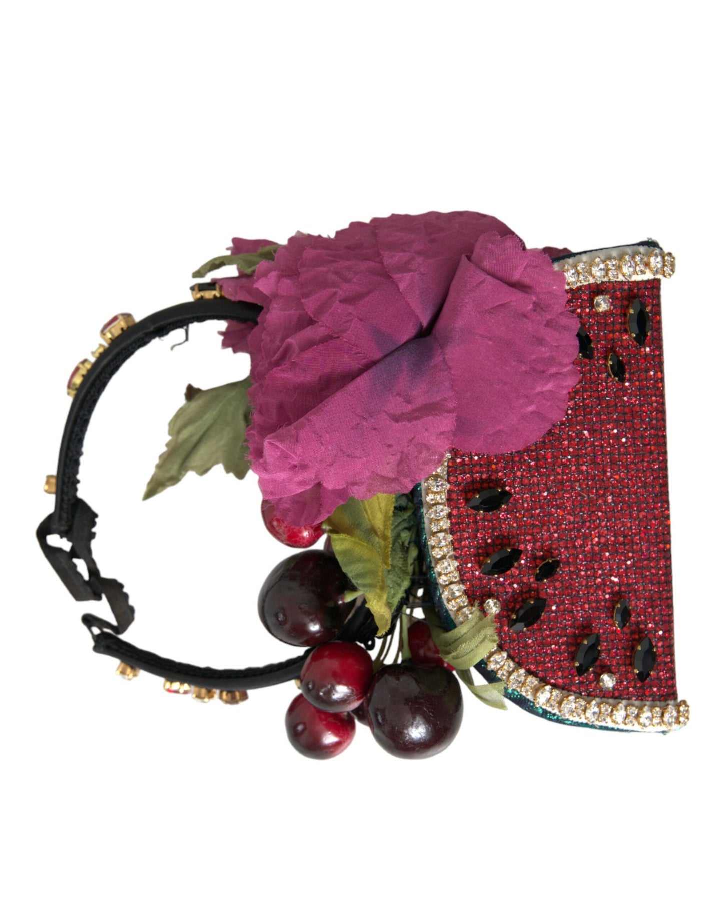 Dolce &amp; Gabbana - Diadema con cristalli e cerchietto rosso anguria e ciliegia