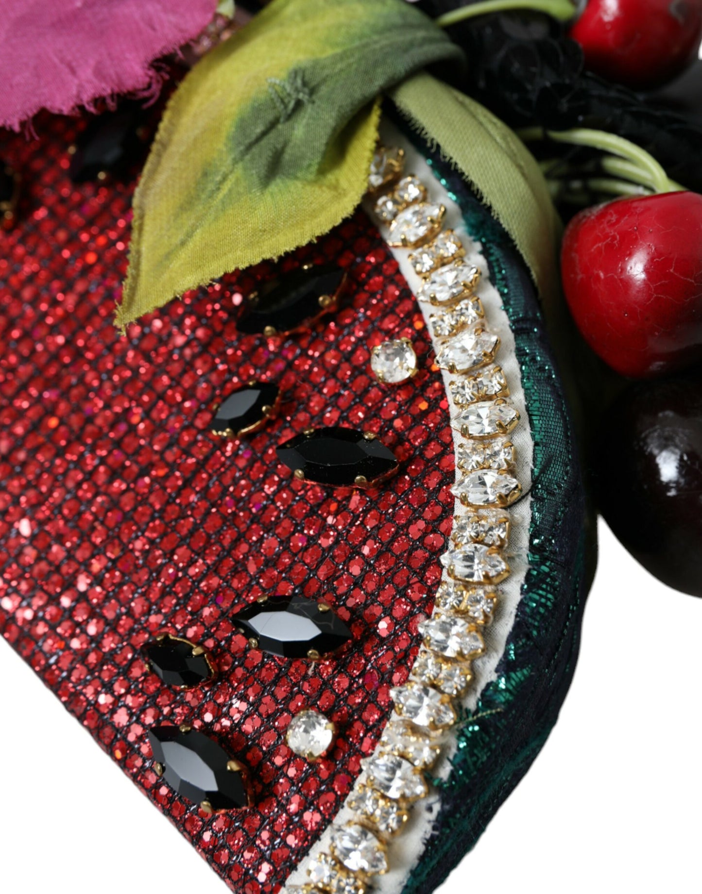 Dolce &amp; Gabbana - Diadema con cristalli e cerchietto rosso anguria e ciliegia
