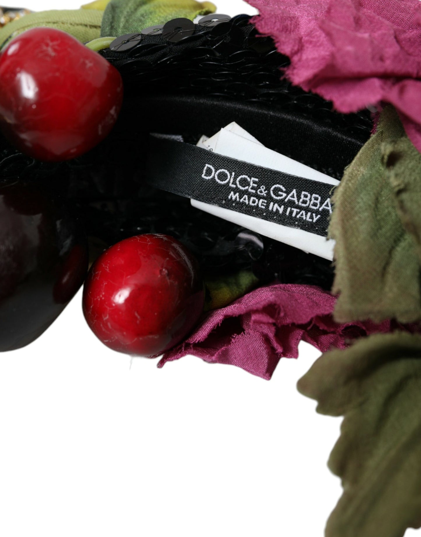 Dolce &amp; Gabbana - Diadema con cristalli e cerchietto rosso anguria e ciliegia