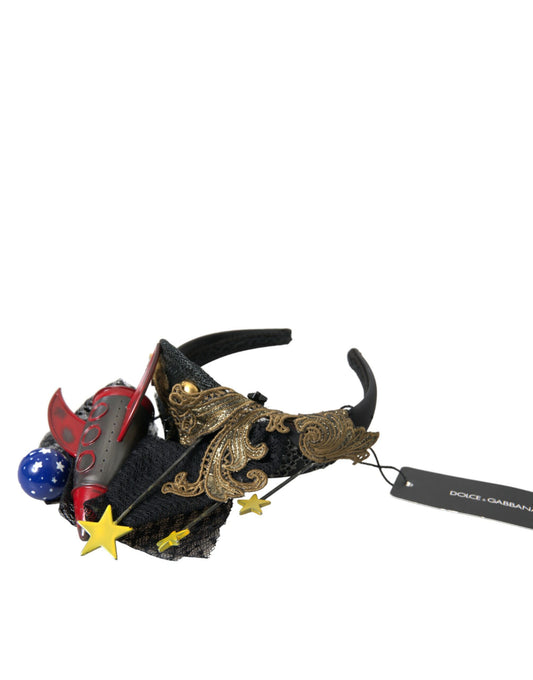 Dolce &amp; Gabbana Multicolor Missile Rocket Crystal Stars Headband Diadema