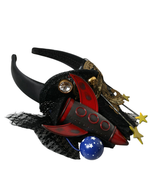 Dolce &amp; Gabbana Multicolor Missile Rocket Crystal Stars Headband Diadema