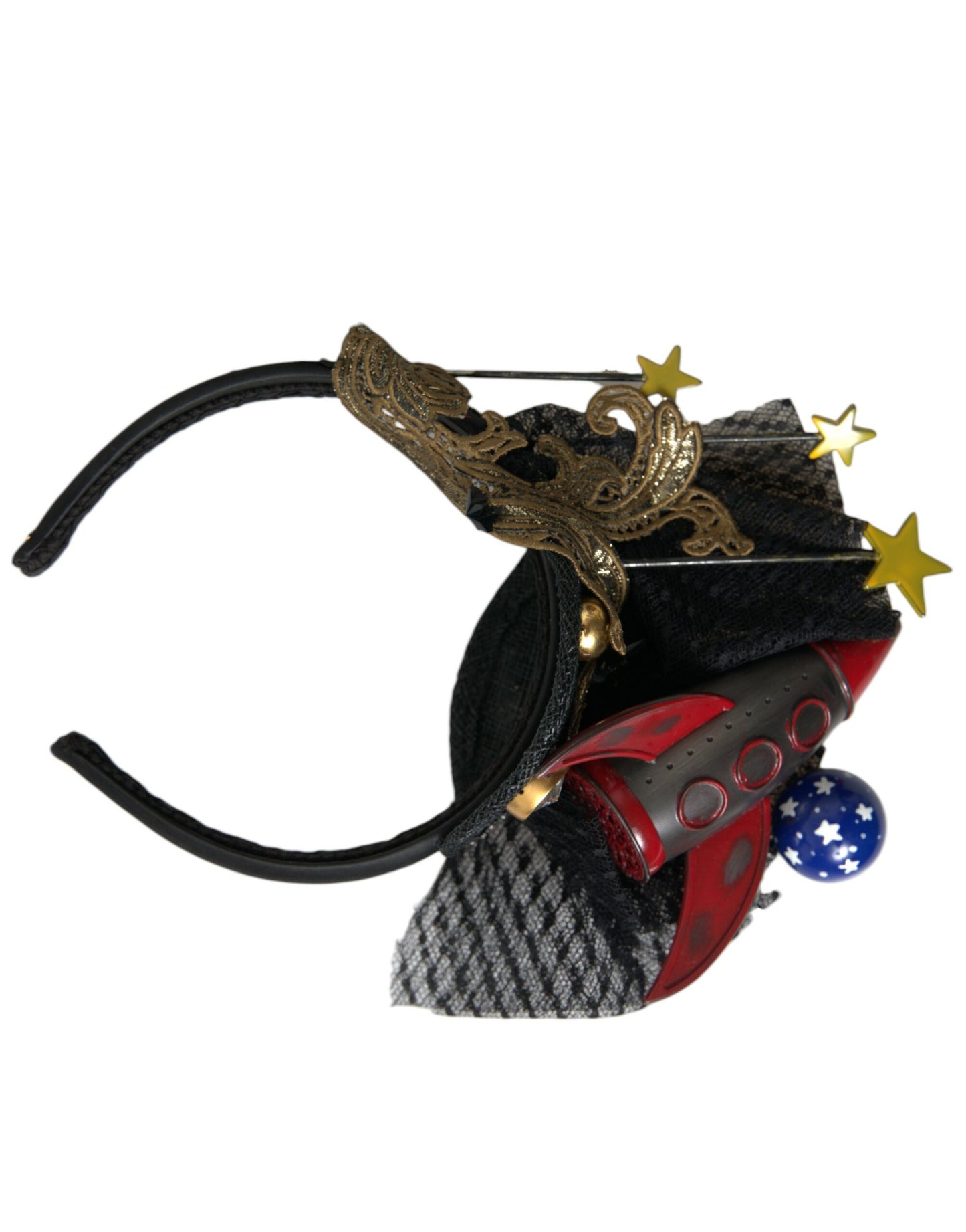 Dolce &amp; Gabbana Multicolor Missile Rocket Crystal Stars Headband Diadema