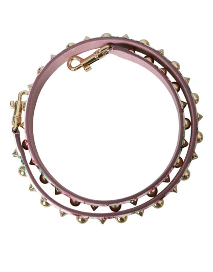 Tracolla per borsa a mano con motivo floreale rosa Dolce &amp; Gabbana