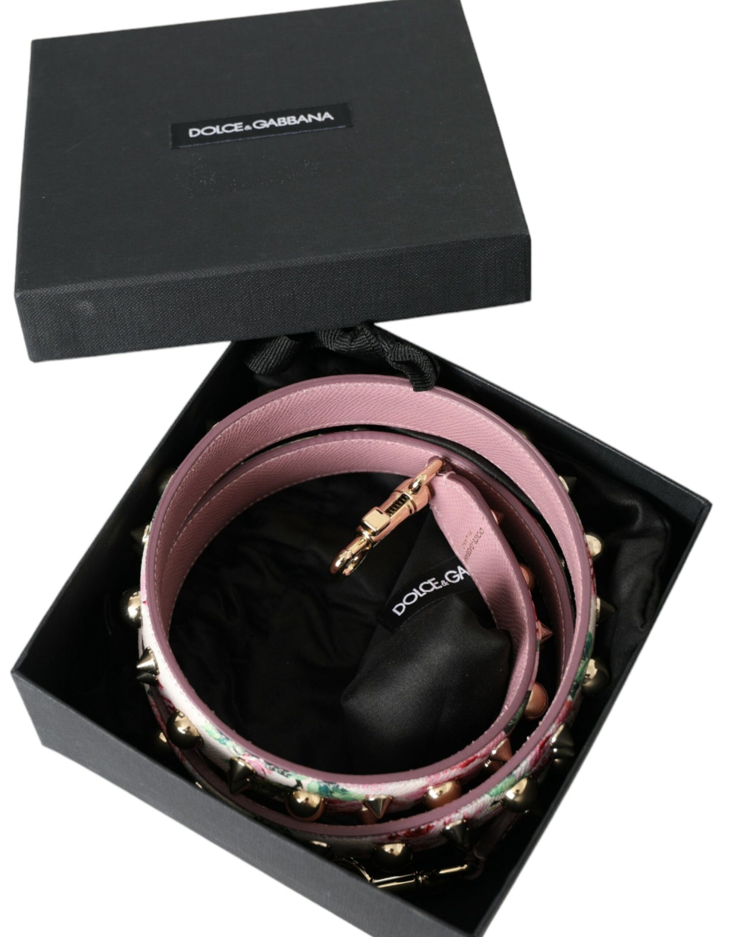 Tracolla per borsa a mano con motivo floreale rosa Dolce &amp; Gabbana