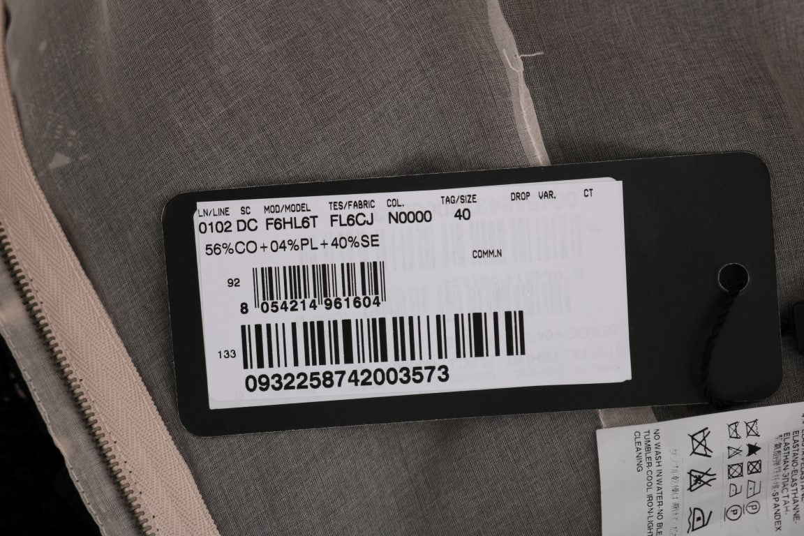 Abito lungo floreale in cotone e seta nero Dolce &amp; Gabbana