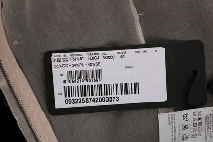 Abito lungo floreale in cotone e seta nero Dolce &amp; Gabbana