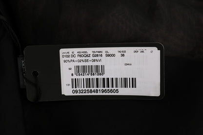 Abito a trapezio in seta rosa e nero con applicazioni Dolce &amp; Gabbana