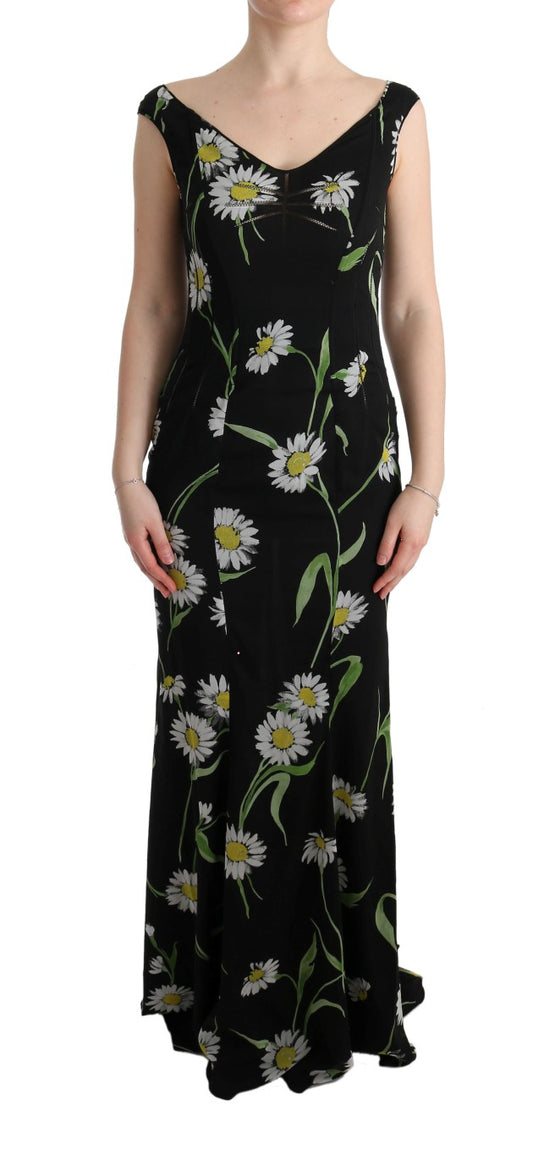 Abito tubino elasticizzato in seta girasole Dolce & Gabbana