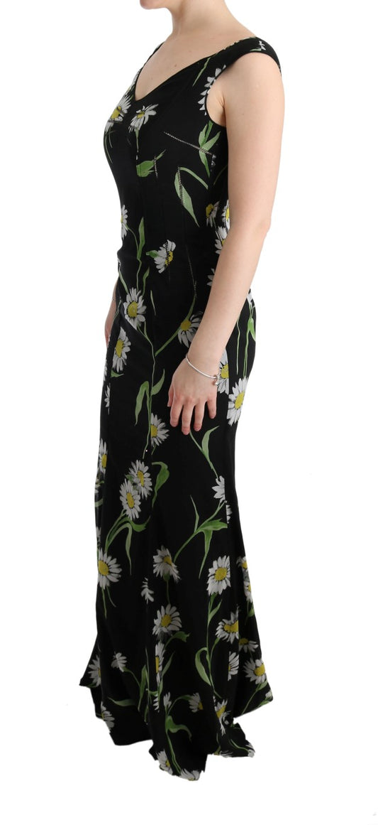 Abito tubino elasticizzato in seta girasole Dolce & Gabbana