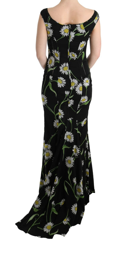 Abito tubino elasticizzato in seta girasole Dolce & Gabbana