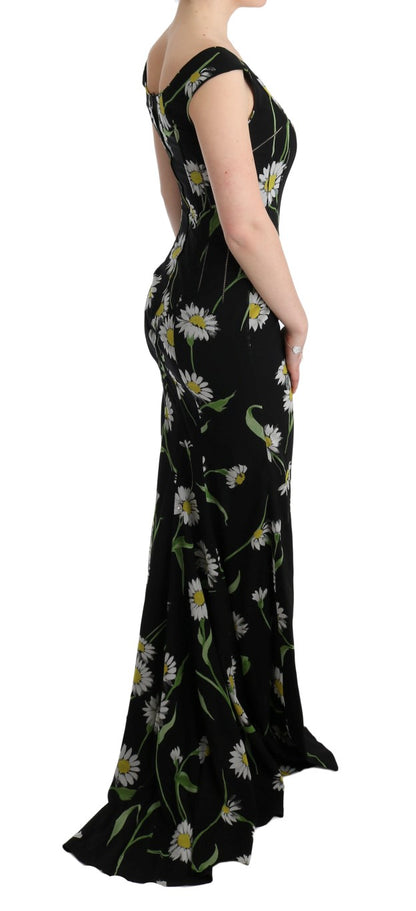 Abito tubino elasticizzato in seta girasole Dolce & Gabbana