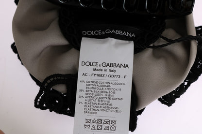 Dolce &amp; Gabbana fermaglio per capelli in pizzo nero e seta grigia