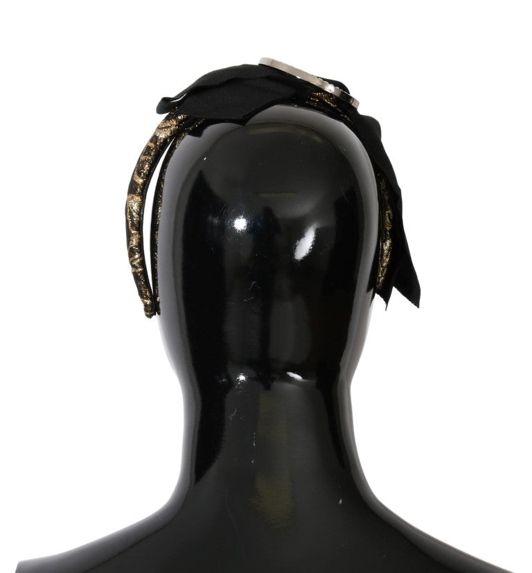Cerchietto Dolce &amp; Gabbana con diadema bianco e cristalli neri