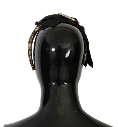 Cerchietto Dolce &amp; Gabbana con diadema bianco e cristalli neri