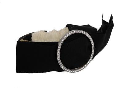 Cerchietto Dolce &amp; Gabbana con diadema bianco e cristalli neri