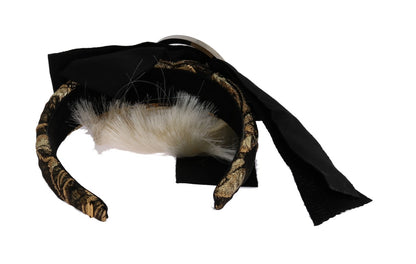 Cerchietto Dolce &amp; Gabbana con diadema bianco e cristalli neri