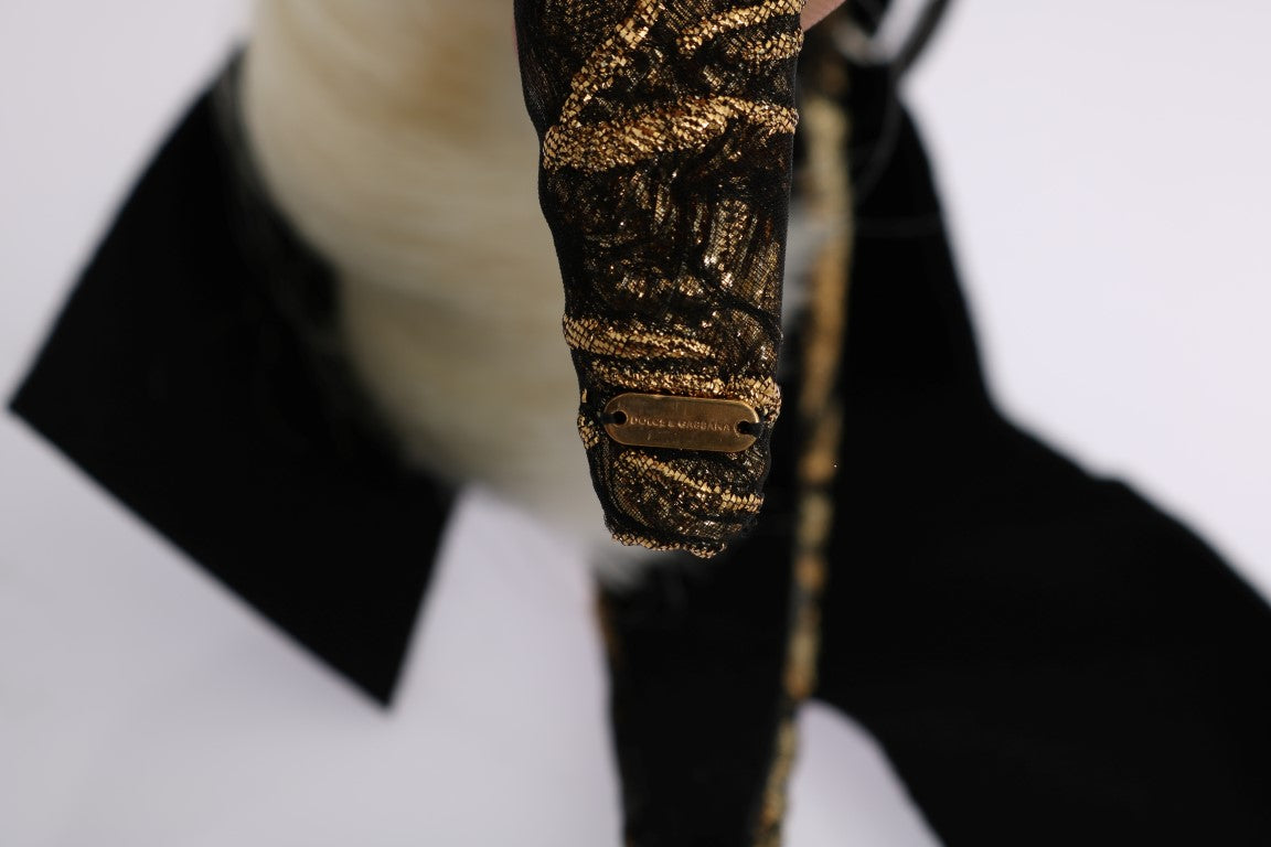 Cerchietto Dolce &amp; Gabbana con diadema bianco e cristalli neri