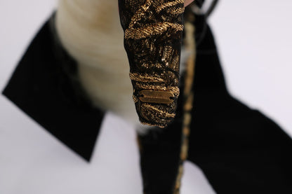 Cerchietto Dolce &amp; Gabbana con diadema bianco e cristalli neri
