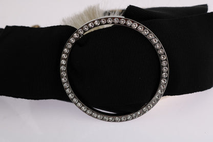 Cerchietto Dolce &amp; Gabbana con diadema bianco e cristalli neri