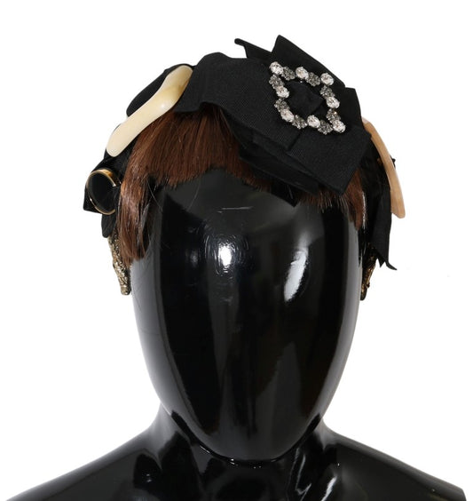 Dolce &amp; Gabbana Clear Crystal Brown Hair Band