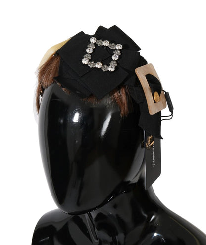 Dolce &amp; Gabbana Clear Crystal Brown Hair Band